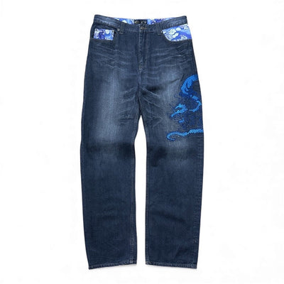 Vintage Japanese Denim Dragon Jeans - vintageconcierge