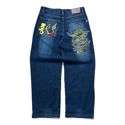 Vintage Japanese Denim Dragon Jeans - vintageconcierge