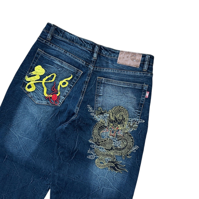 Vintage Japanese Denim Dragon Jeans - vintageconcierge