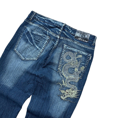 Vintage Japanese Denim Dragon Jeans - vintageconcierge