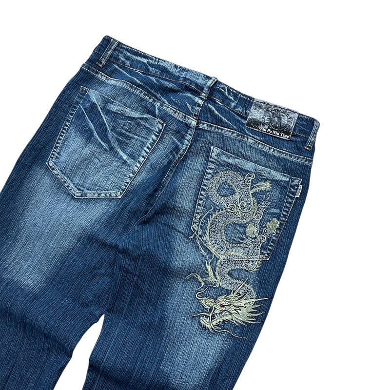 Vintage Japanese Denim Dragon Jeans - vintageconcierge