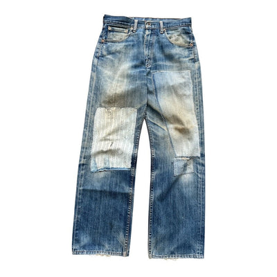 Vintage Levi's 503 Jeans aus Denim mit aufgenähten Patenschaften, W30, klassische Passform, langlebiges Material
