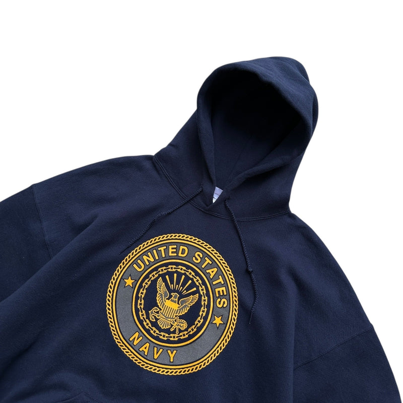 Vintage Made in USA Navy Hoodie - vintageconcierge