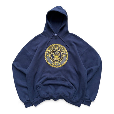 Vintage Made in USA Navy Hoodie - vintageconcierge
