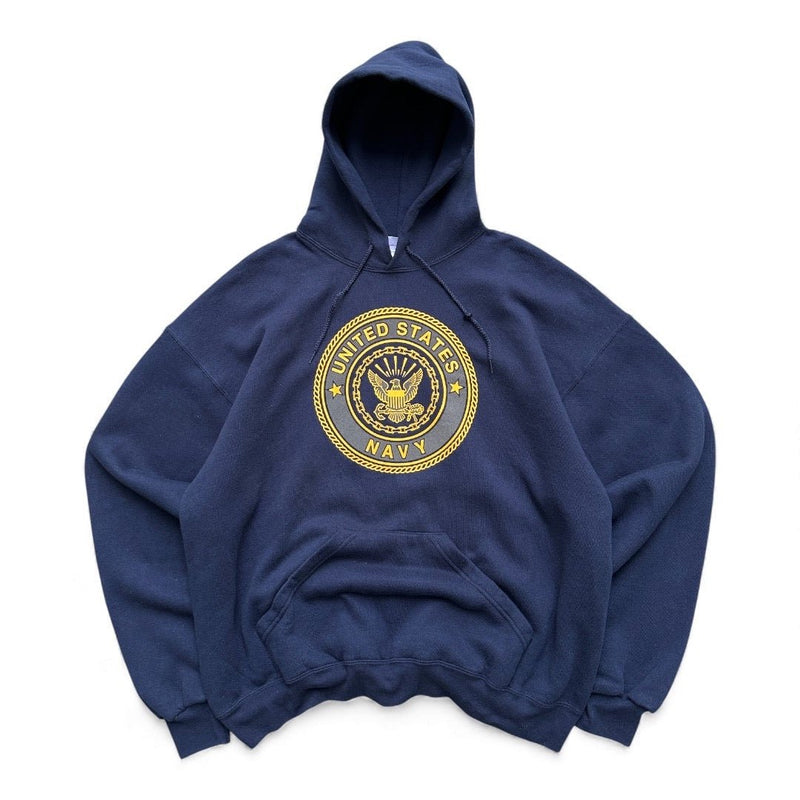Vintage Made in USA Navy Hoodie - vintageconcierge