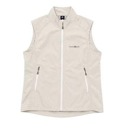 Vintage Montbell leichte Outdoor-Weste in Beige, M, aus atmungsaktivem Material für Outdoor-Aktivitäten.