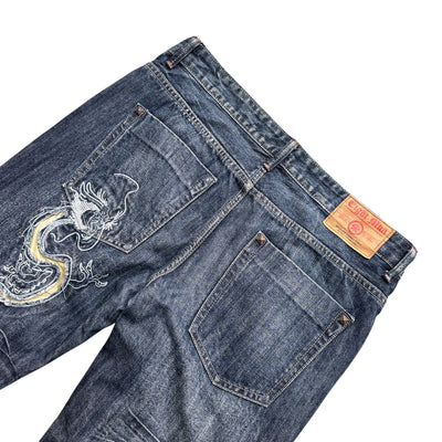 Vintage Y2K Japanese Dragon Denim Jeans - vintageconcierge