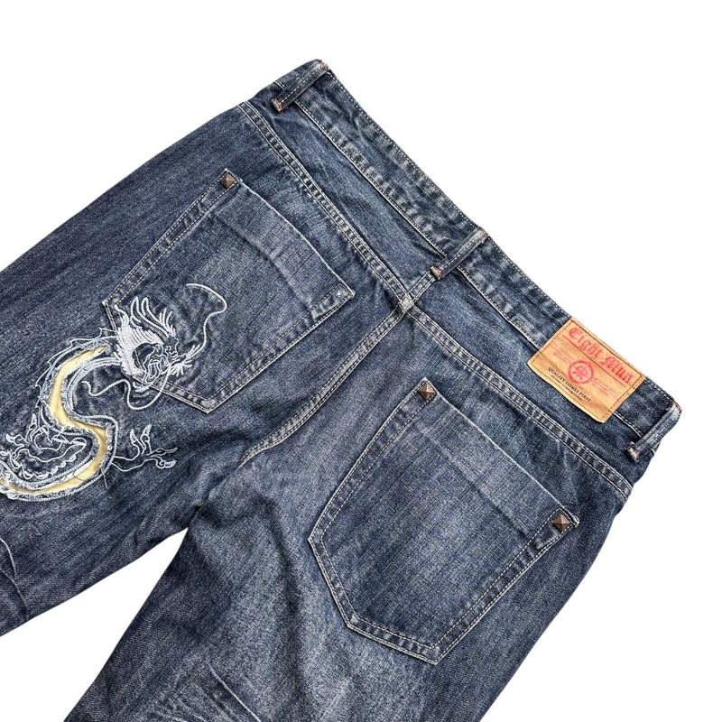 Vintage Y2K Japanese Dragon Denim Jeans - vintageconcierge