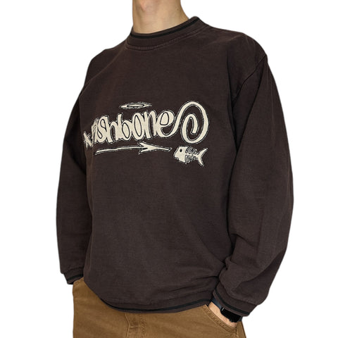 Vintage Y2K Skate Fishbone Sweatshirt - vintageconcierge