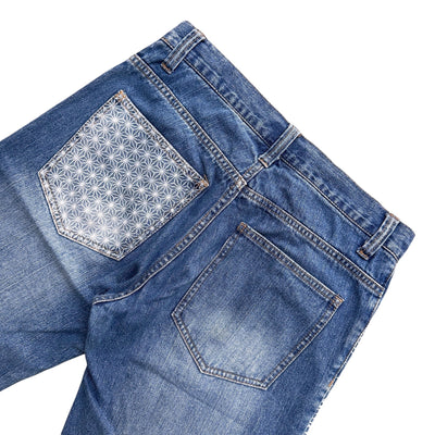 Y2K Dragon Embroidered Denim Jorts – Loose Fit Shorts mit Koistickerei - vintageconcierge