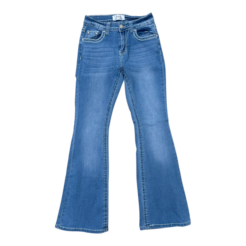 Y2K Vintage Bootcut Jeans – Glitzerjeans mit Rhinestones - vintageconcierge