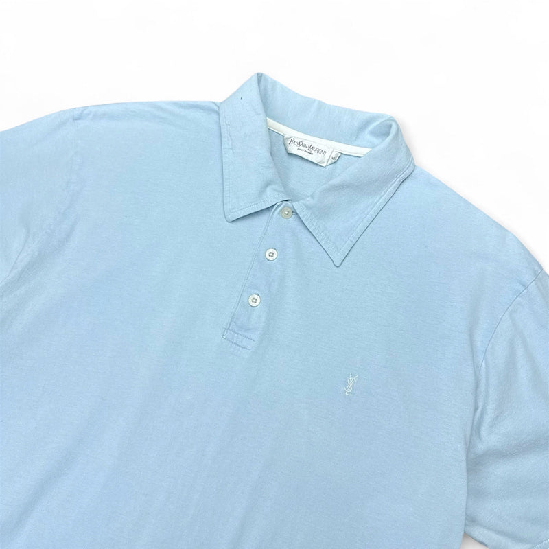 Yves Saint Laurent YSL Polo Shirt Baby Blau Navy - vintageconcierge