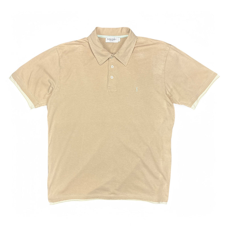 Yves Saint Laurent YSL Polo Shirt Beige - vintageconcierge