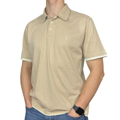 Yves Saint Laurent YSL Polo Shirt Beige - vintageconcierge