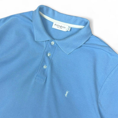 Yves Saint Laurent YSL Polo Shirt Blau - vintageconcierge