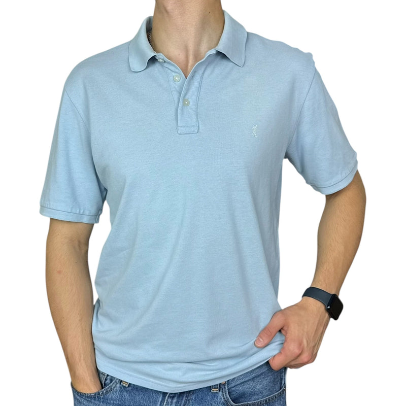 Yves Saint Laurent YSL Polo Shirt HellBlau - vintageconcierge