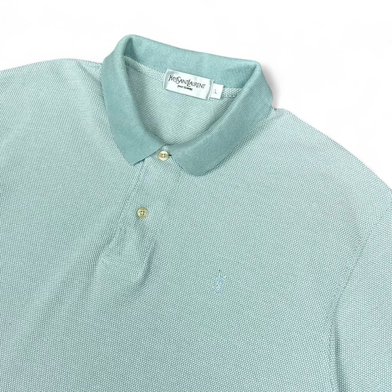 Yves Saint Laurent YSL Polo Shirt Meeresgrün - vintageconcierge