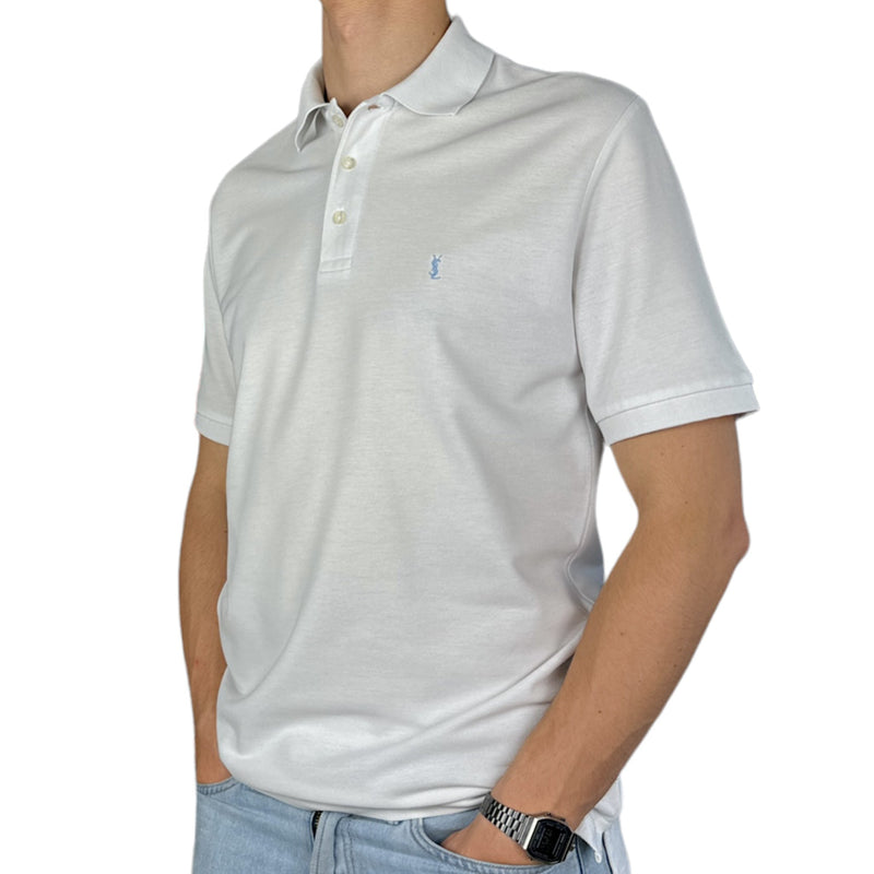 Yves Saint Laurent YSL Polo Shirt Weiß - vintageconcierge