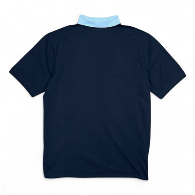 Yves Saint Laurent YSL Spellout Polo Shirt Baby Blau Navy - vintageconcierge