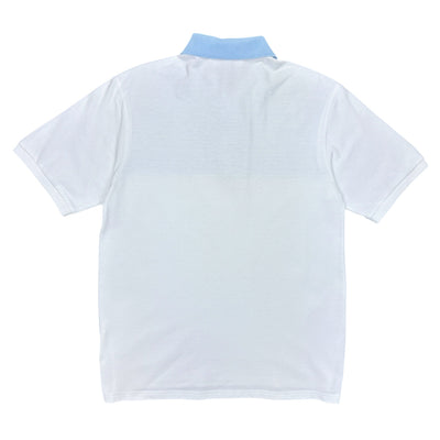 Yves Saint Laurent YSL Spellout Polo Shirt Baby Blau Weiß - vintageconcierge
