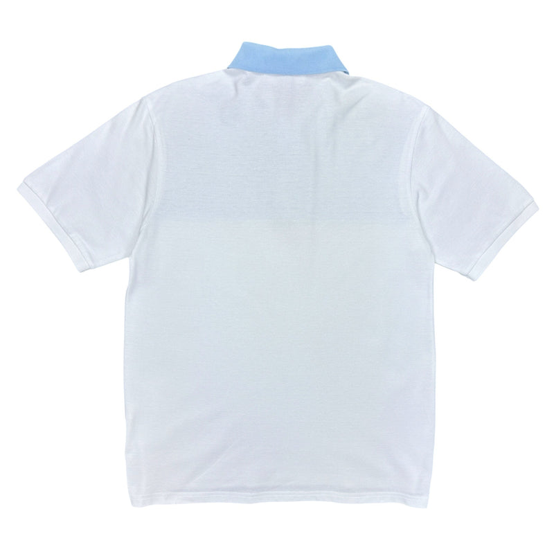 Yves Saint Laurent YSL Spellout Polo Shirt Baby Blau Weiß - vintageconcierge
