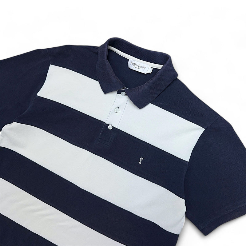 Yves Saint Laurent YSL Stripe Polo Shirt - vintageconcierge