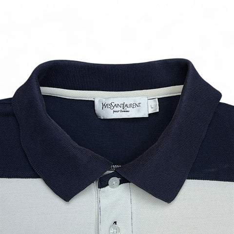 Yves Saint Laurent YSL Stripe Polo Shirt - vintageconcierge