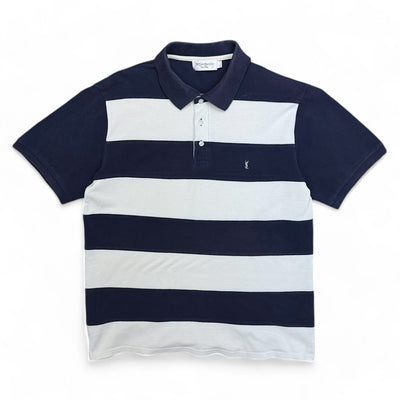 Yves Saint Laurent YSL Stripe Polo Shirt - vintageconcierge