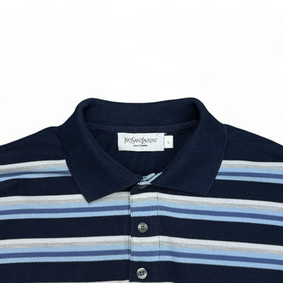 Yves Saint Laurent YSL Striped Polo Shirt - vintageconcierge