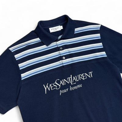 Yves Saint Laurent YSL Striped Polo Shirt - vintageconcierge