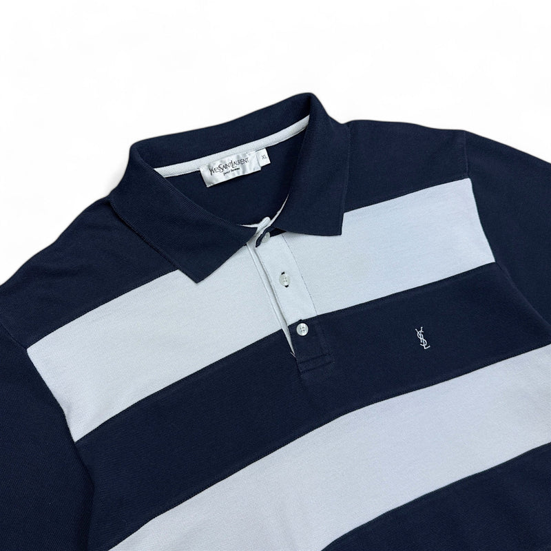 Yves Saint Laurent YSL Striped Polo Shirt - vintageconcierge