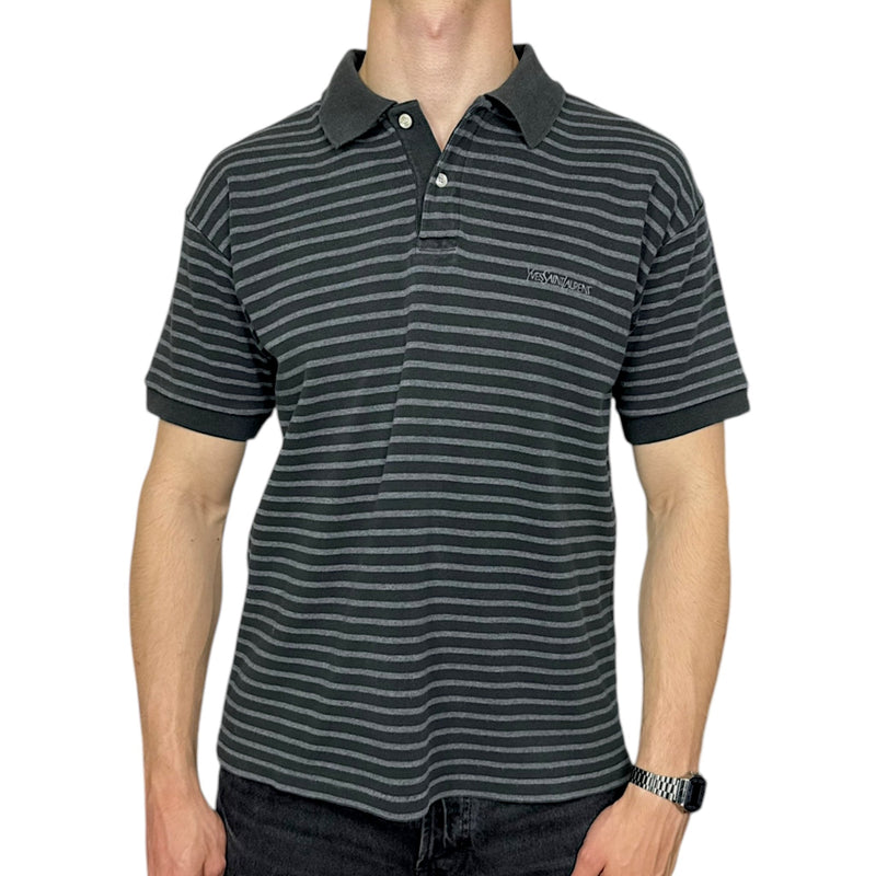 Yves Saint Laurent YSL Stripped Polo Shirt - vintageconcierge