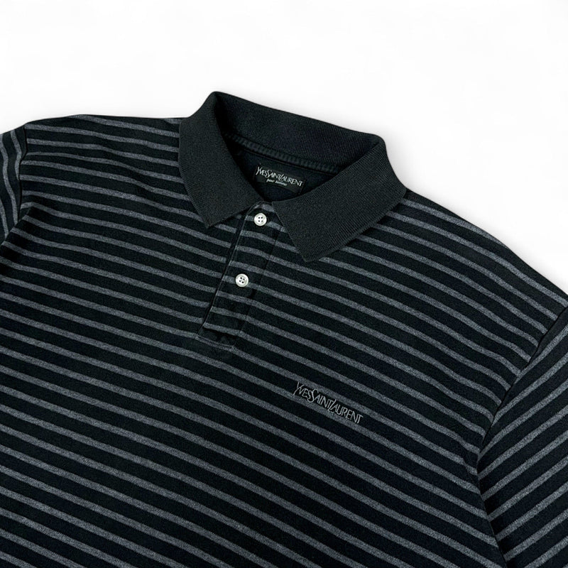 Yves Saint Laurent YSL Stripped Polo Shirt - vintageconcierge