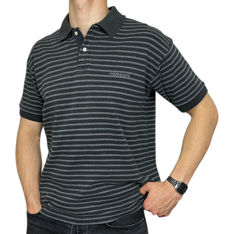 Yves Saint Laurent YSL Stripped Polo Shirt - vintageconcierge