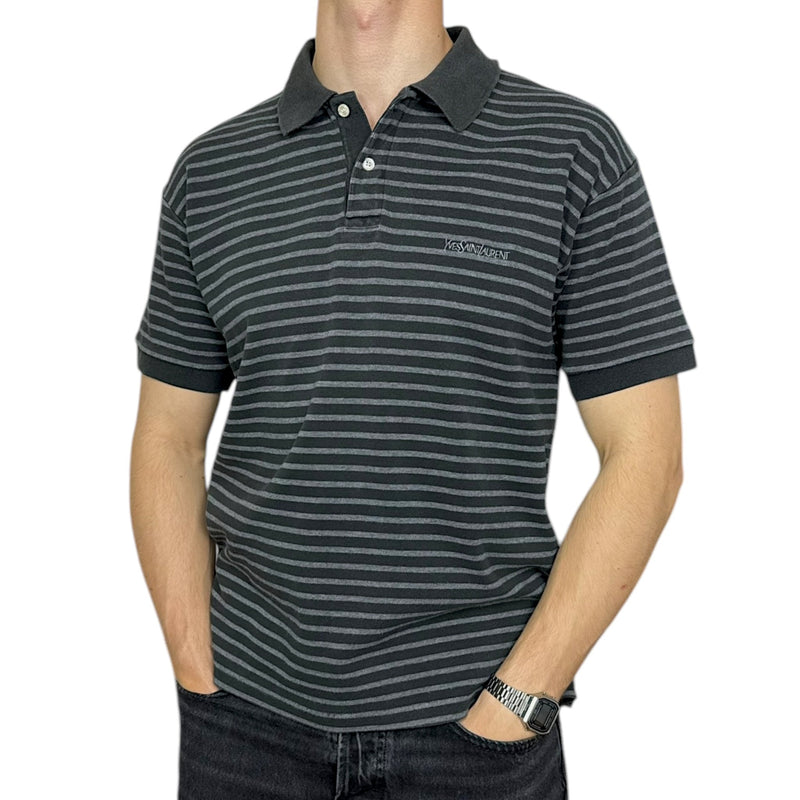 Yves Saint Laurent YSL Stripped Polo Shirt - vintageconcierge