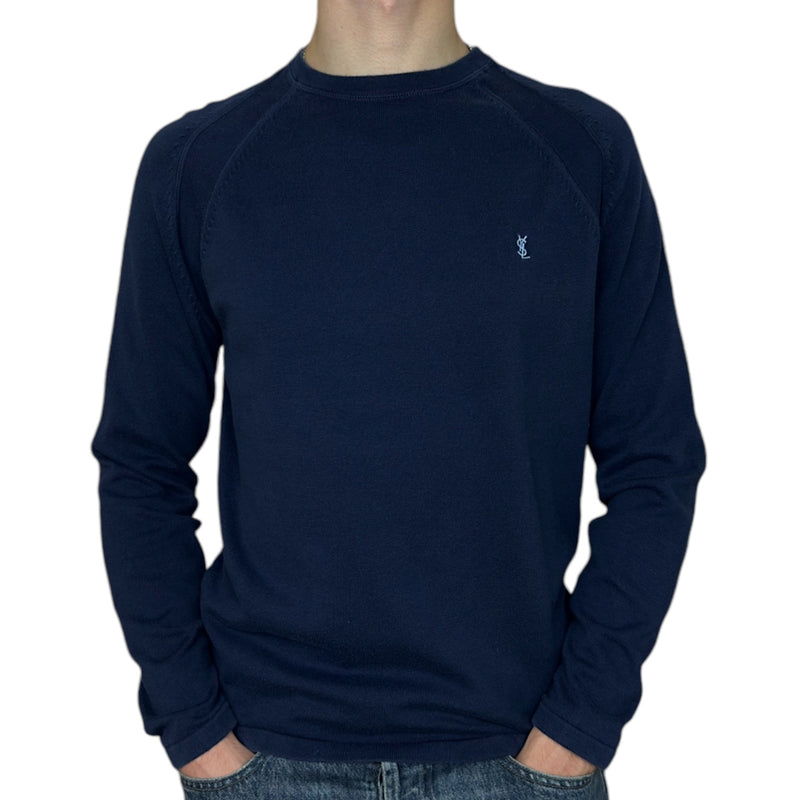 Yves Saint Laurent YSL Vintage Knit Sweater Navy - vintageconcierge