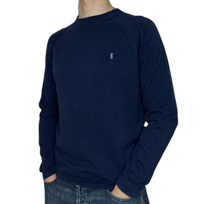 Yves Saint Laurent YSL Vintage Knit Sweater Navy - vintageconcierge