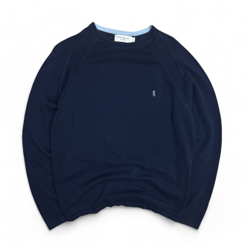 Yves Saint Laurent YSL Vintage Knit Sweater Navy - vintageconcierge