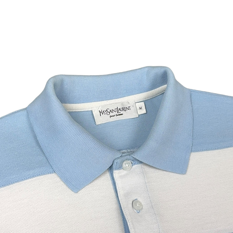 Yves Saint Laurent YSL Vintage Polo Shirt Blau Weiß - vintageconcierge