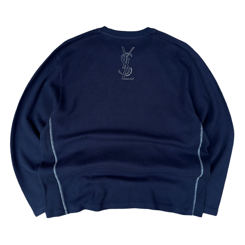 Yves Saint Laurent YSL Vintage Sweater Navy - vintageconcierge
