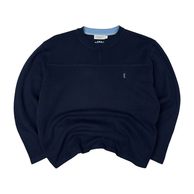 Yves Saint Laurent YSL Vintage Sweater Navy BabyBlau - vintageconcierge