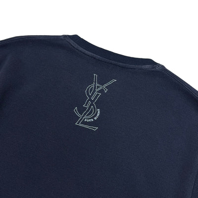 Yves Saint Laurent YSL Vintage Y2K Sweater Navy - vintageconcierge