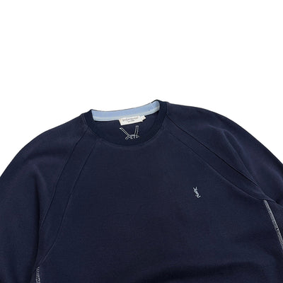 Yves Saint Laurent YSL Vintage Y2K Sweater Navy - vintageconcierge
