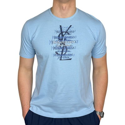 Yves Saint Laurent YSL Vintage Y2K T-Shirt BabyBlau - vintageconcierge