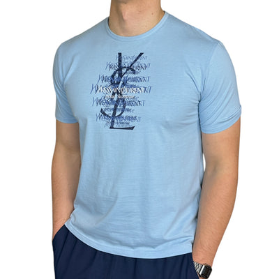 Yves Saint Laurent YSL Vintage Y2K T-Shirt BabyBlau - vintageconcierge