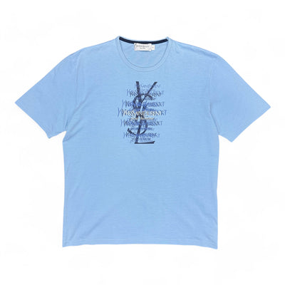 Yves Saint Laurent YSL Vintage Y2K T-Shirt BabyBlau - vintageconcierge