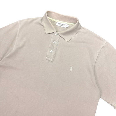 Yves Saint Laurent YSL Y2K Polo Shirt Beige - vintageconcierge