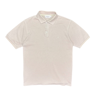Yves Saint Laurent YSL Y2K Polo Shirt Beige - vintageconcierge