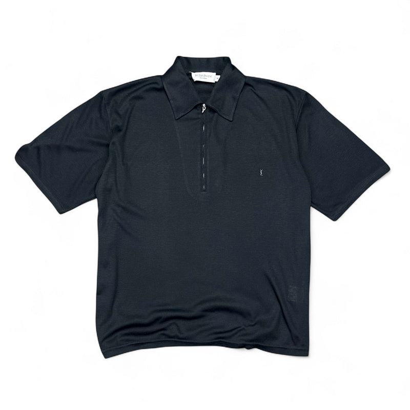 Yves Saint Laurent YSL Y2K Polo Shirt Schwarz - vintageconcierge