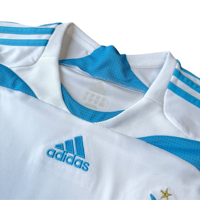 Adidas Marseille 2007-08 Heim Vintage Trikot Weiß Blau - vintageconcierge